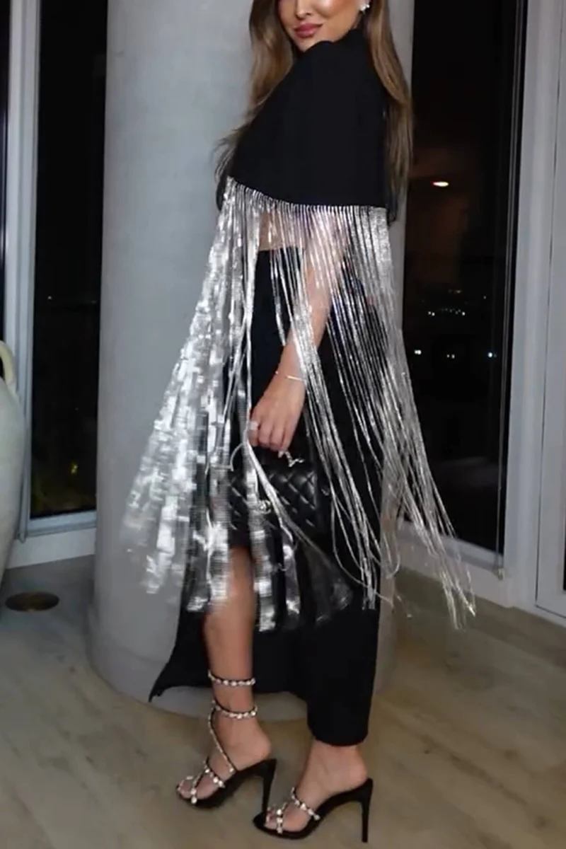 Fashion Tassel Patchwork Loose Party Top