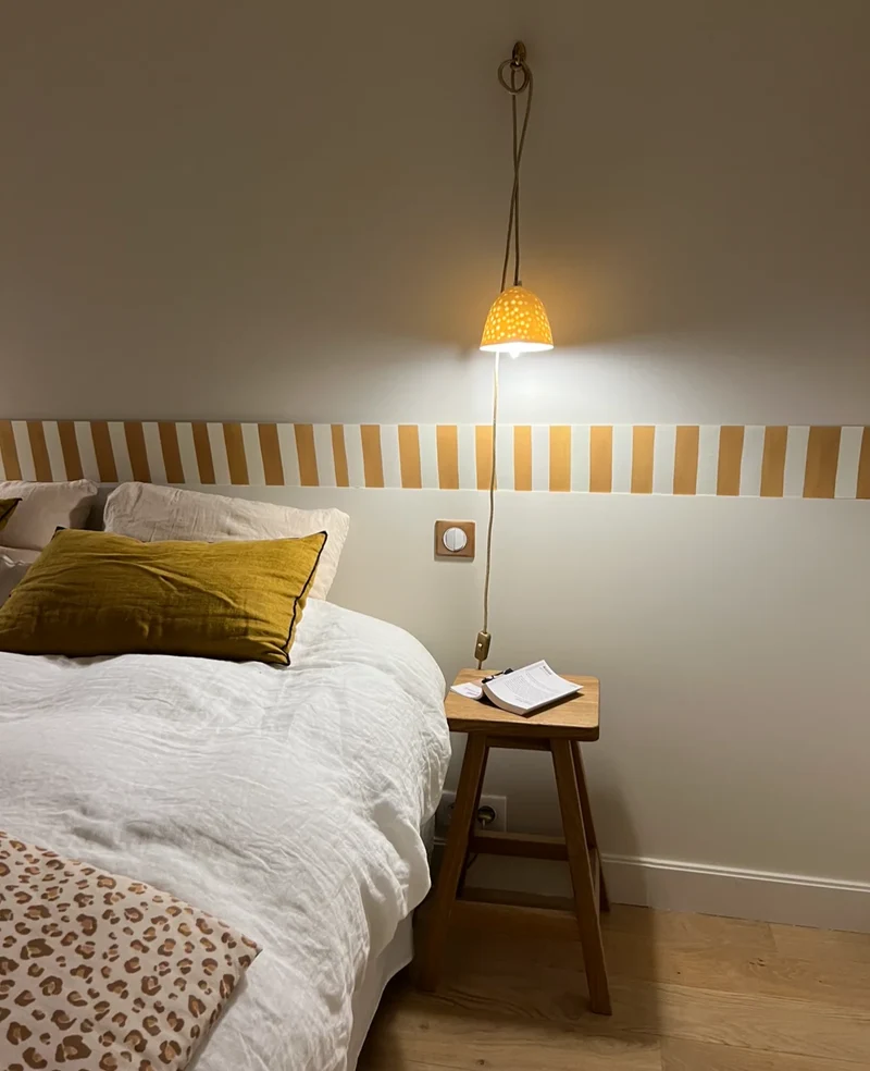 Cabine de plage - Ocre & blanc