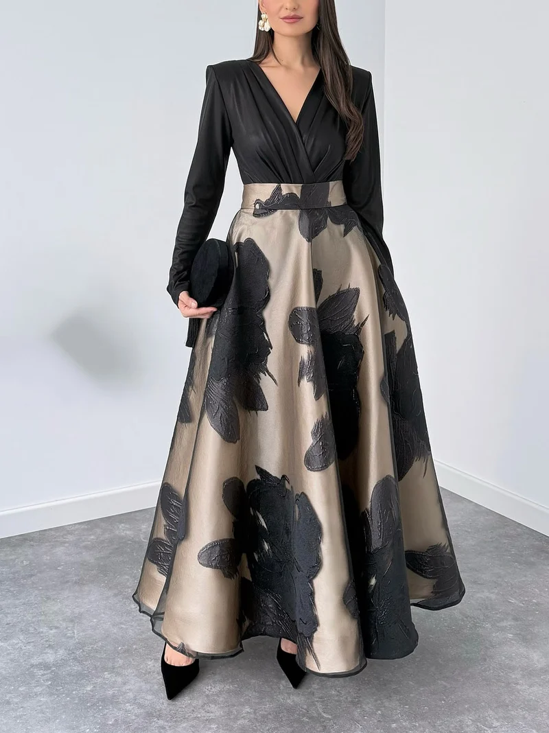 Elegant French Jacquard Midi Skirt Two-Piece Set