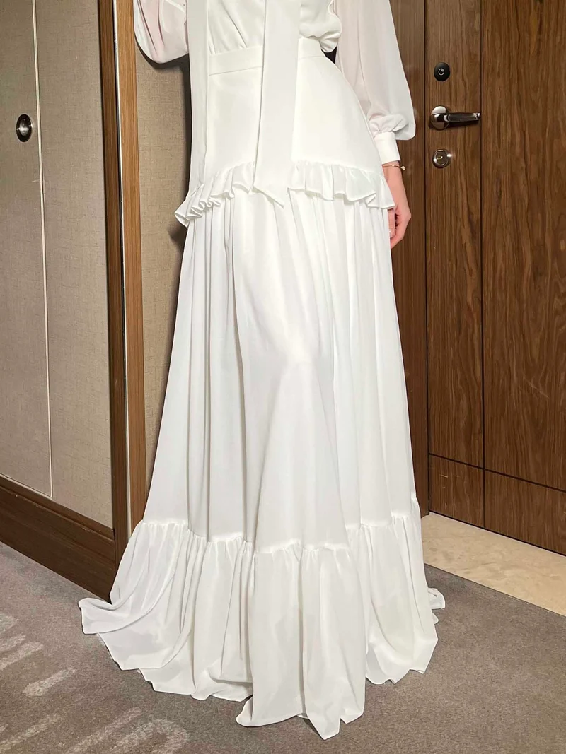 Elegant Chiffon Ruffle Skirt Two-piece Set