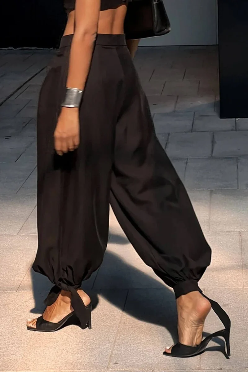 Casual Loose Pocket Lantern Pants
