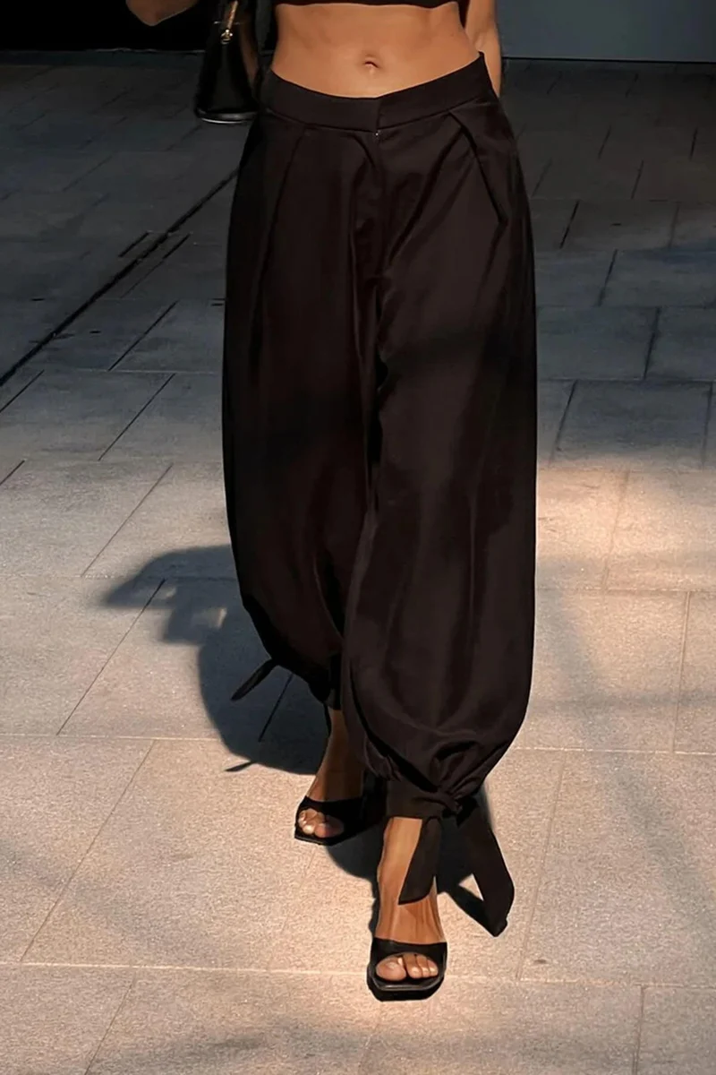 Casual Loose Pocket Lantern Pants