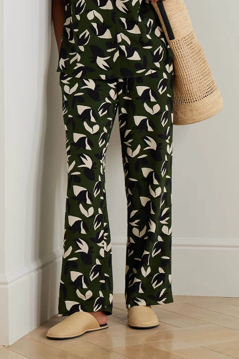 Unique Floral Print Satin Shirt