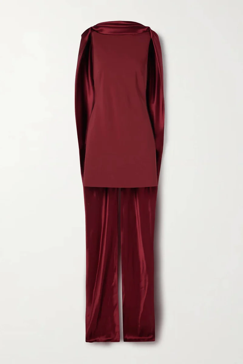 Elegant Mini Shawl-Style Satin Mini Dress