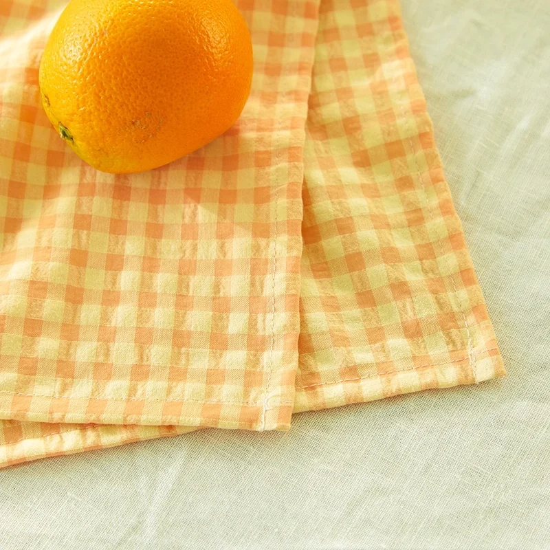 Lot de 2 serviettes de table " un petit creux " - Vichy Citron