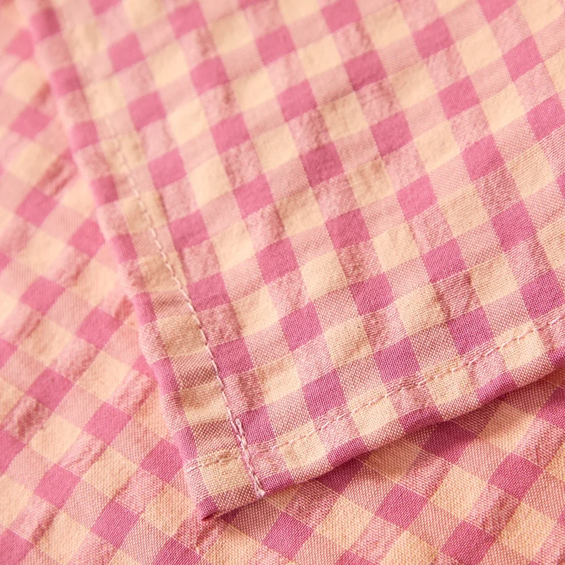 Lot de 2 serviettes de table " un petit creux " - Vichy Framboise