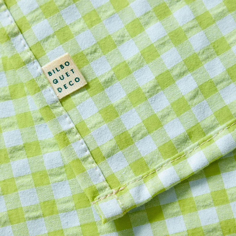 Lot de 2 serviettes de table " un petit creux " - Vichy Sauterelle