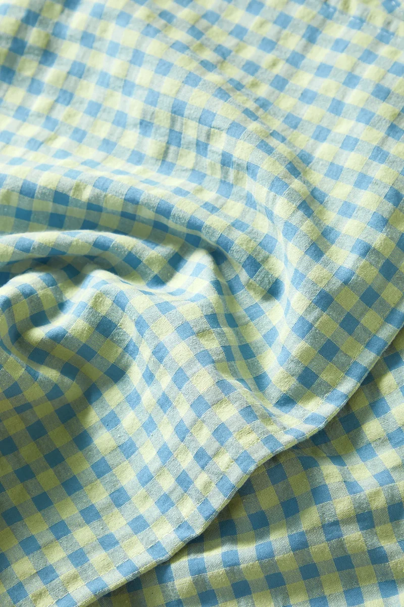 Lot de 2 serviettes de table " un petit creux " - Vichy Tilleul