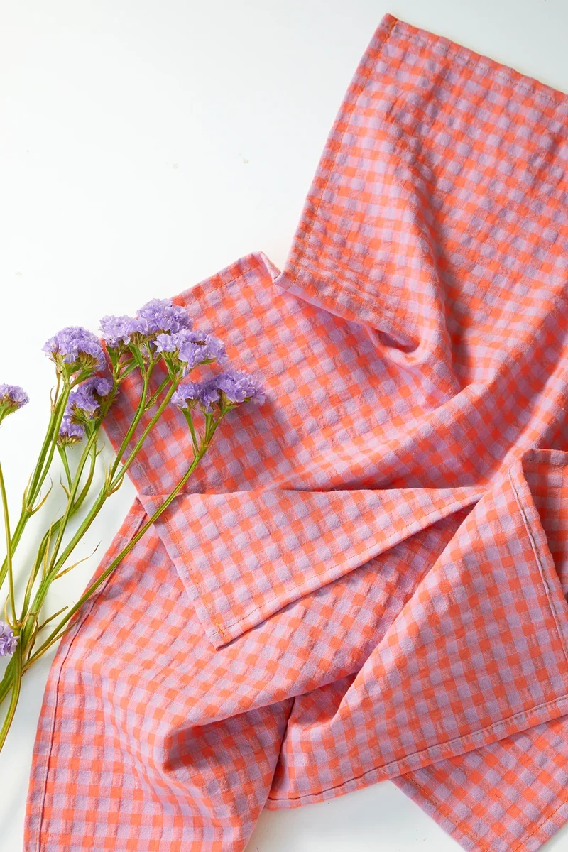 Lot de 2 sets de table " bon app' " - Vichy Lilas