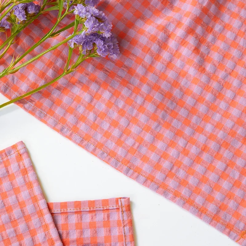 Lot de 2 sets de table " bon app' " - Vichy Lilas