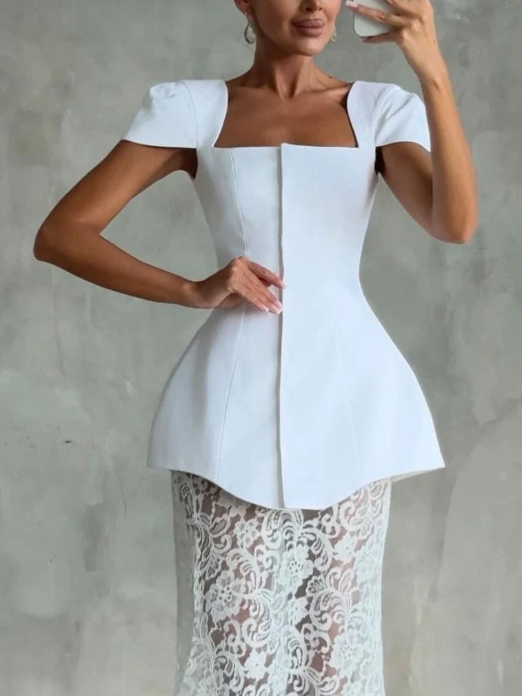 Elegant lace skirt two-piece set