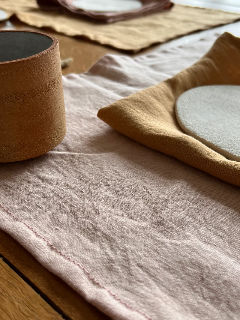 Nappe " à taaable ! " - Rose poudré