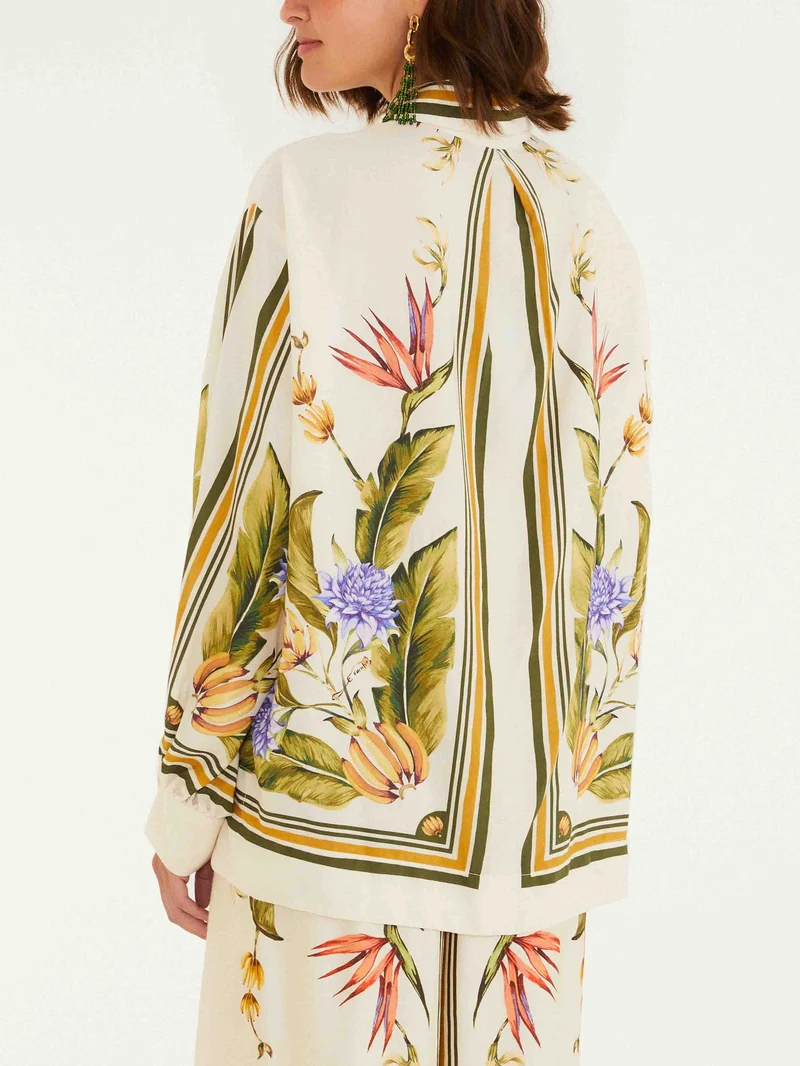Exquisite Satin Floral Print Wide-leg Pants