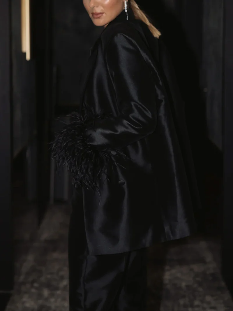 Elegant Tailored Satin Straight-Leg Pants