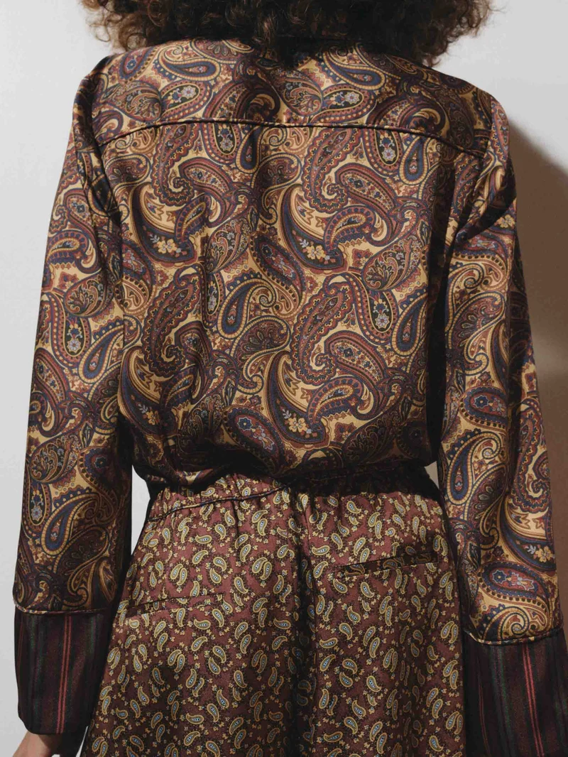 Retro Paisley Print Pants