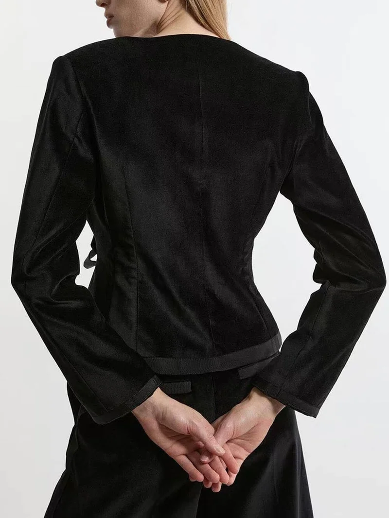 Elegant Bow-Tie Long-Sleeve French Blouse