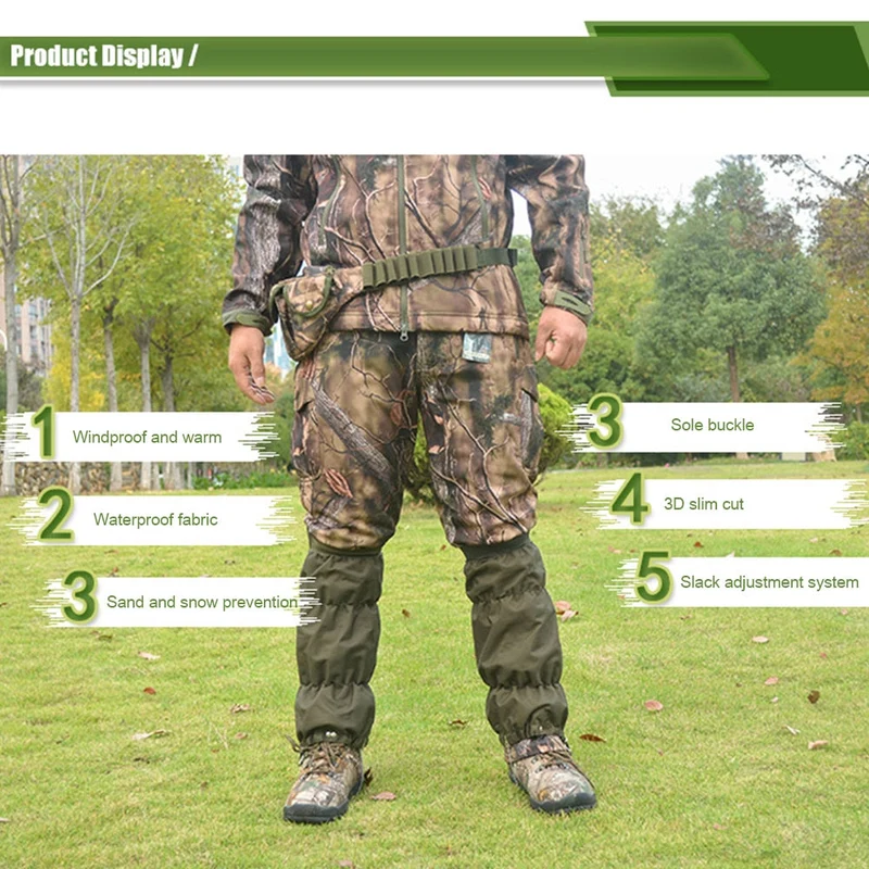 1 paire/ensemble étanche chasse Legging guêtres randonnée en plein air marche escalade hiver Trekking neige jambe équipement de protection