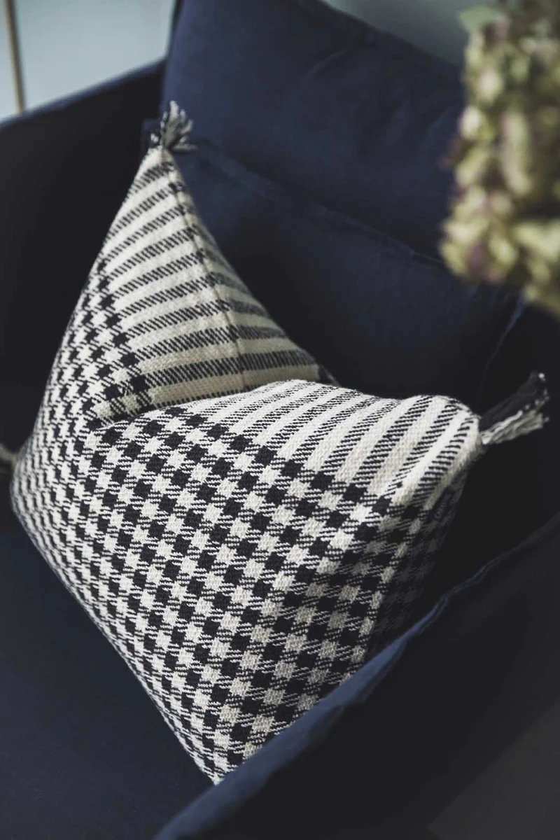 Housse de coussin pied de poule