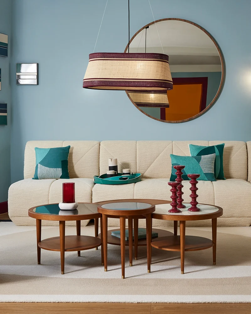Puzzle Round Coffee Table - Ecru