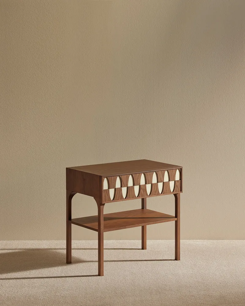 Ecailles bedside table - Walnut