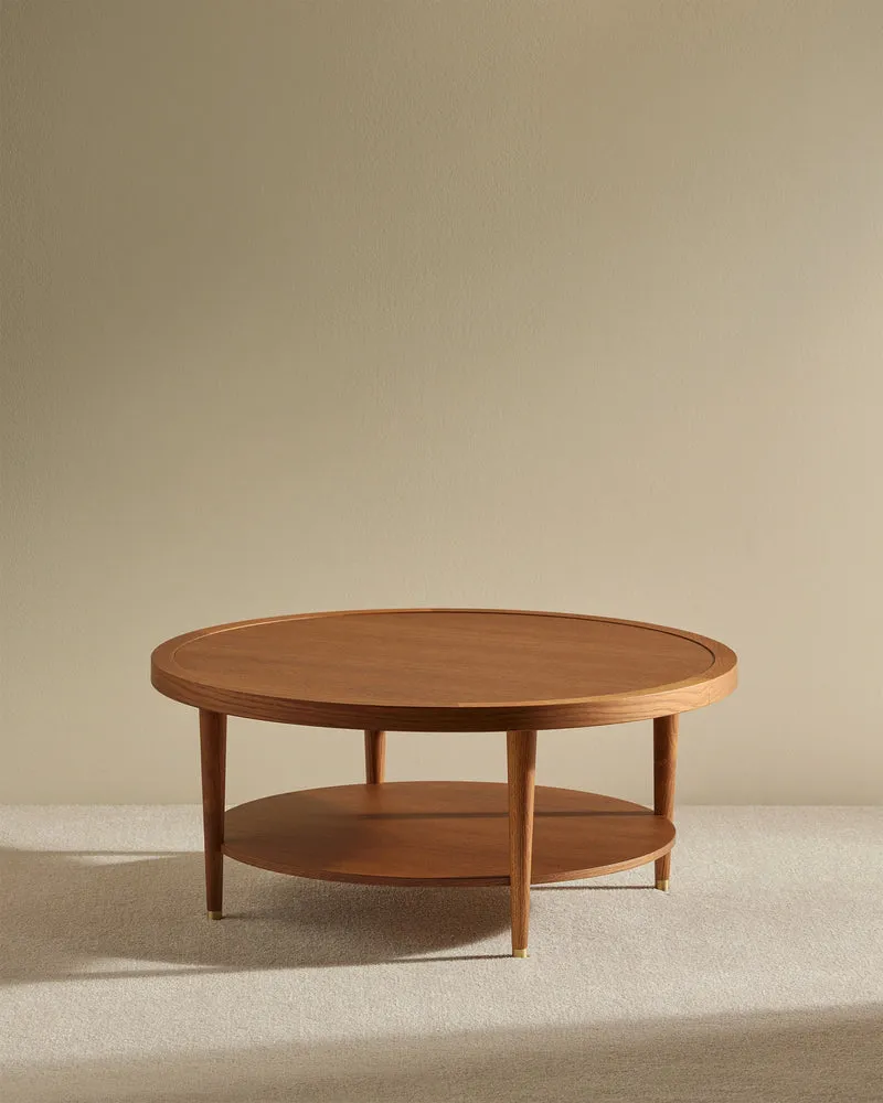 Round Puzzle Coffee Table - Natural