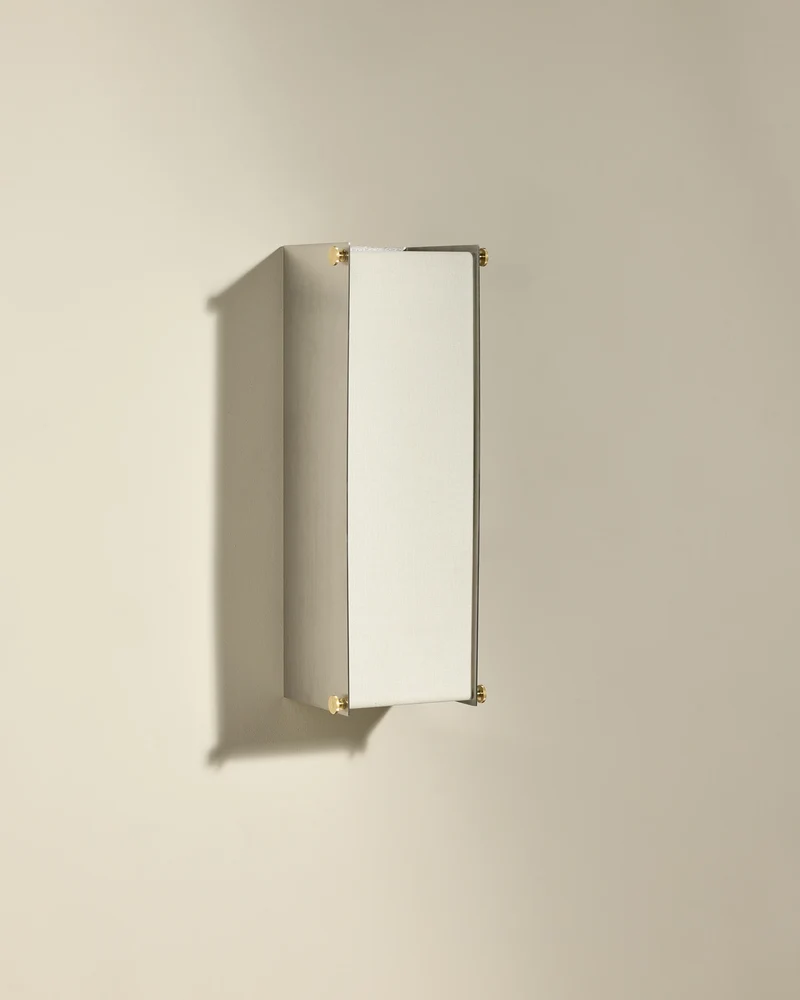 Boxie wall light - Brushed stainless steel