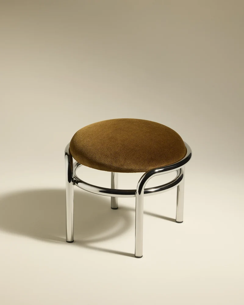 Moon Low Stool - Chrome