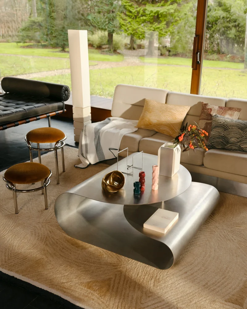 Moon Low Stool - Chrome