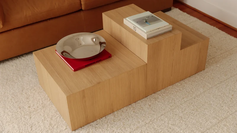 Align Coffee Table, Regular, Carrara Marble