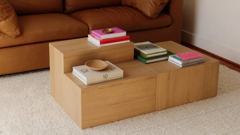 Align Coffee Table, Tiered, Oak