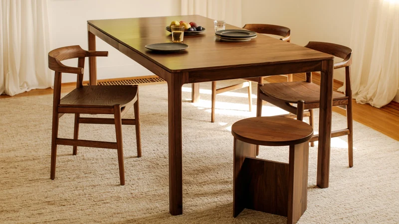 Bridge Extendable Dining Table, Seats 6-12, American Walnut