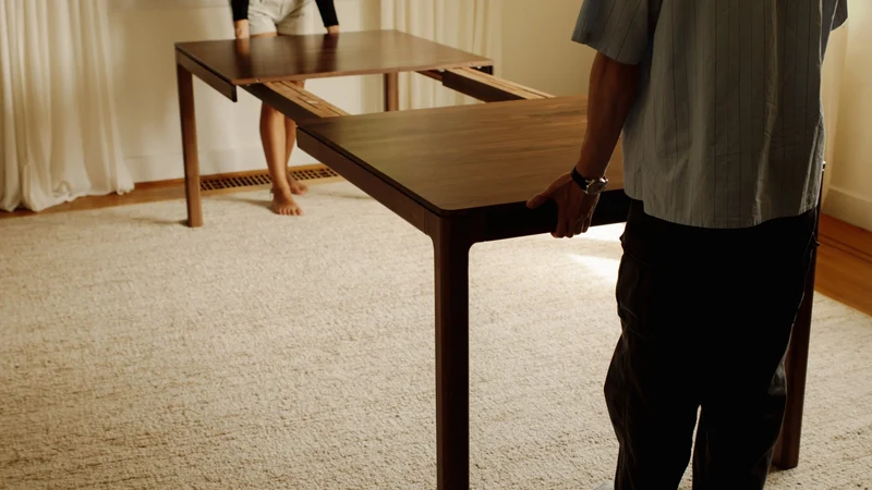 Bridge Extendable Dining Table, Seats 6-12, American Walnut