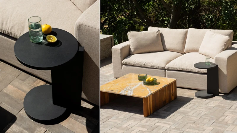 By Your Side Outdoor Table, Black Metal