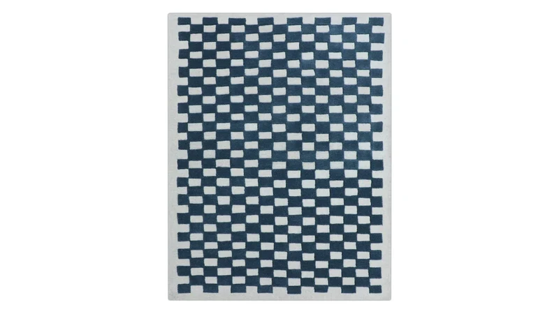 Checkers Rug x Scott Sueme, 5x7, Teal