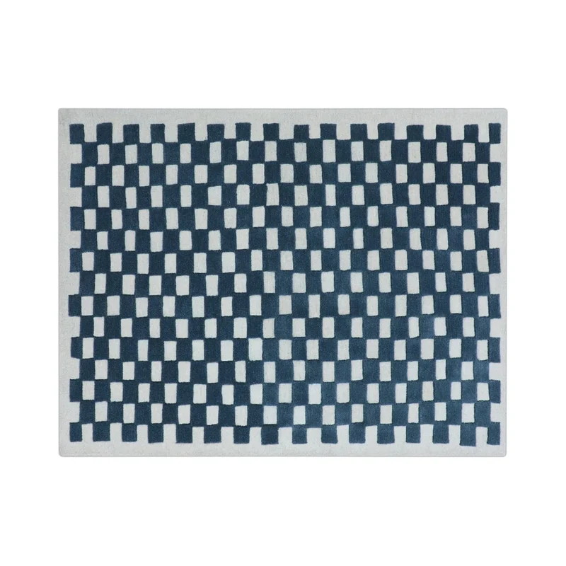 Checkers Rug x Scott Sueme, 8x10, Teal