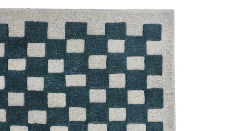 Checkers Rug x Scott Sueme, 8x10, Teal