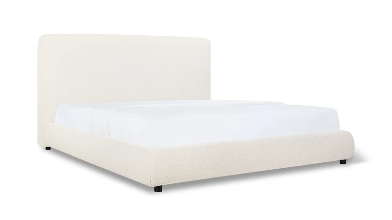 Dream Storage Bed With Tall Headboard, Queen, Cream Boucle