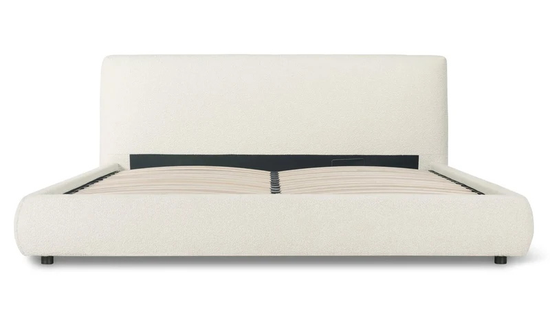Dream Storage Bed, King, Cream Boucle