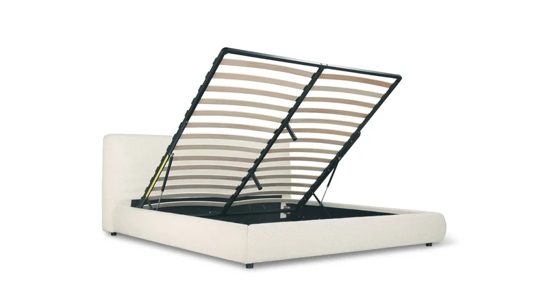 Dream Storage Bed, King, Cream Boucle