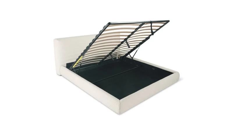 Dream Storage Bed, Queen, Cream Boucle