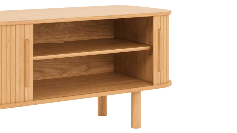 Easy Edge Media Unit All Wood, White Oak