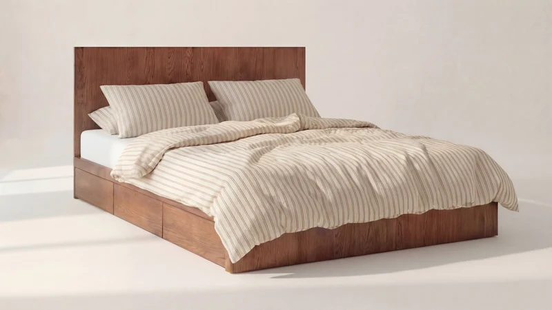 Form Storage Bed, King, Stained Walnut