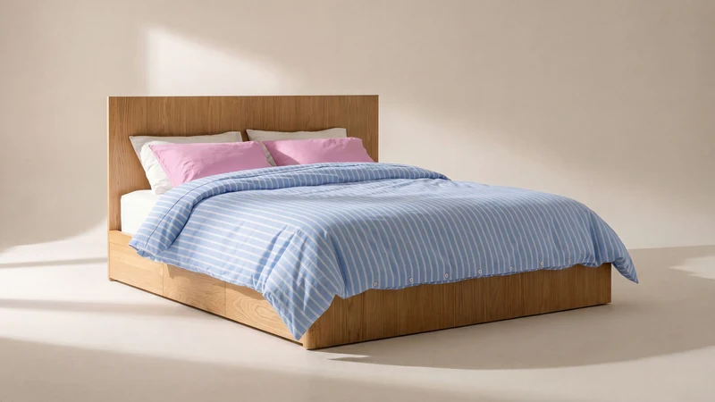 Form Storage Bed, King, White Oak