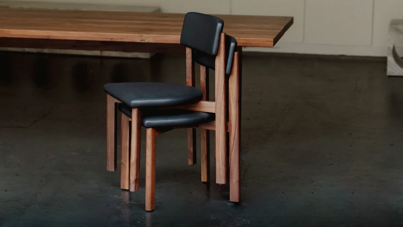 Frame Dining Chair, Walnut, Caviar