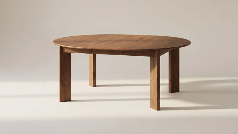 Frame Round Extendable Dining Table, Seats 4-8, American Walnut