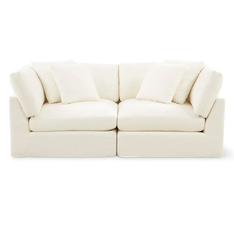 Get Together™ 2-Piece Modular Sofa, Large, Cream Linen
