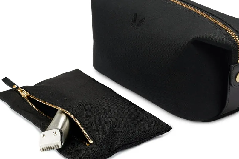 Canvas Wash Bag / Dopp Kit - Black