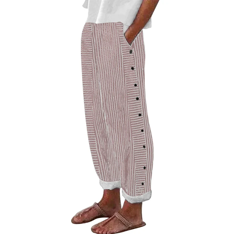 Pantalon Large à Rayures "Horizon" – Élégance Décontractée par Secret Éclat