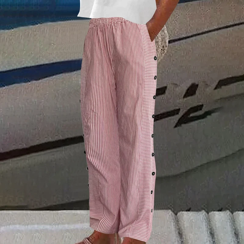 Pantalon Large à Rayures "Horizon" – Élégance Décontractée par Secret Éclat