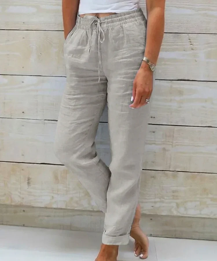 Pantalon Lin et Coton Taille Haute "Riviera"